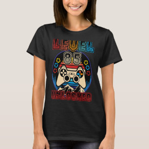 Level 85 Unlocked 85th Birthday Vintage Video Game T-Shirt