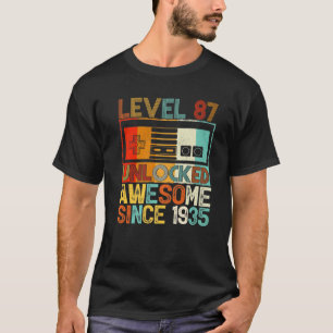 Level 87 Unlocked Awesome Since 1935 87Th Birthday T-Shirt