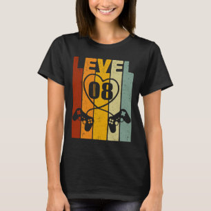 Level 8 Best Gift For Gamer Couple 8th Wedding Ann T-Shirt
