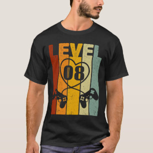 Level 8 Best Gift For Gamer Couple 8th Wedding Ann T-Shirt