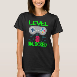 Level 8 Birthday Boy 8 Year Old Video Games Gaming T-Shirt
