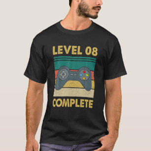 Level 8 Complete Video Gamer - 8Th Wedding Anivers T-Shirt