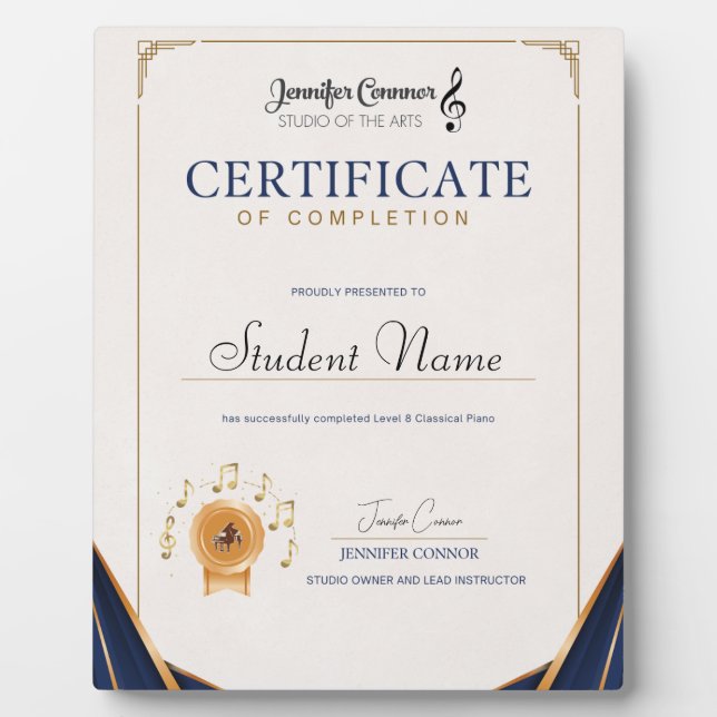 Level 8 Piano Plaque (Front)