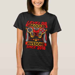 Level 8 Unlocked 8 Year Old Boys 8th Birthday Boy T-Shirt