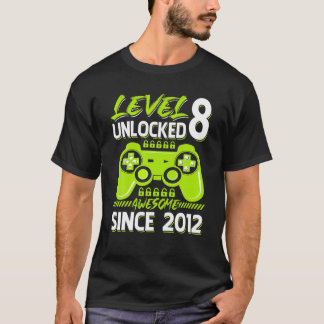 Level 8 Unlocked Awesome 2012 Video Game 8th Birth T-Shirt