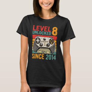 Level 8 Unlocked Awesome 2014 Birthday 8 Year Old T-Shirt