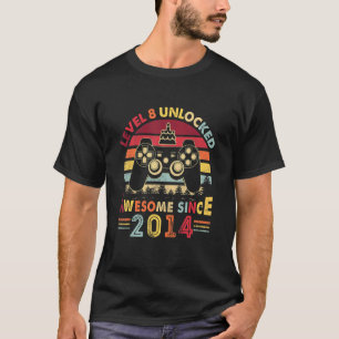 Level 8 Unlocked Awesome 2014 Birthday 8 Years Old T-Shirt