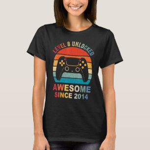 Level 8 Unlocked Awesome 2014 Video Game 8th Birth T-Shirt