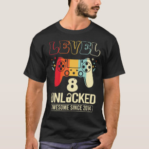 Level 8 Unlocked Awesome 2014 Video Game 8th Birth T-Shirt