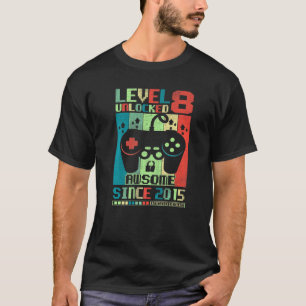 Level 8 Unlocked Awesome 2015 Boys Video Game 8th T-Shirt