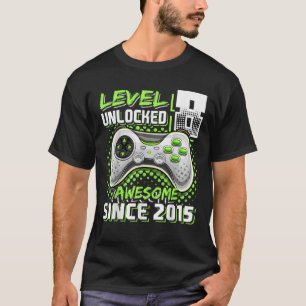 Level 8 Unlocked Awesome 2015 Video Game 8th Birth T-Shirt