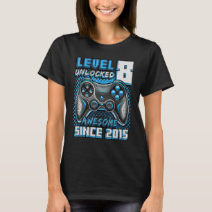 Level 8 Unlocked Awesome 2015 Video Game 8th Birth T-Shirt