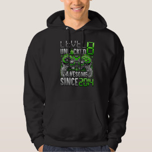 Level 8 Unlocked Awesome Since 2014 8th Birthday   Hoodie