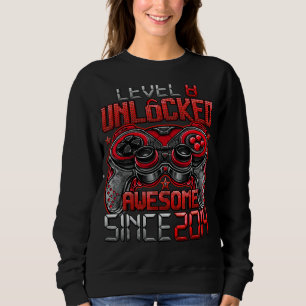 Level 8 Unlocked Awesome Since 2014 8th Birthday Sweatshirt