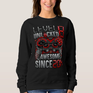 Level 8 Unlocked Awesome Since 2014 8th Birthday   Sweatshirt