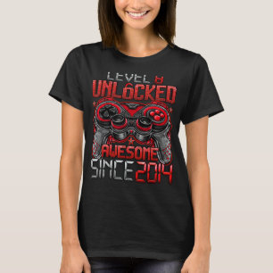 Level 8 Unlocked Awesome Since 2014 8th Birthday T-Shirt