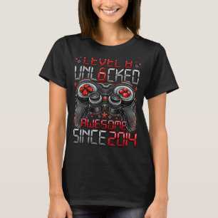 Level 8 Unlocked Awesome Since 2014 8th Birthday T-Shirt