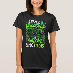 Level 8 Unlocked Awesome Since 2015 8th Birthday G T-Shirt