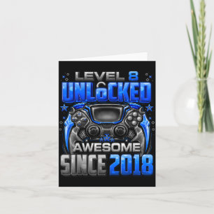 Level 8 Unlocked Awesome Since 2018 8th Birthday G Card