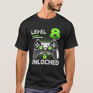 Level 8 Unlocked Awesome Video Game Bday 8Th Birth T-Shirt