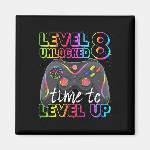 Level 8 Unlocked Birthday 8 Year Old Bday 8th Birt Magnet