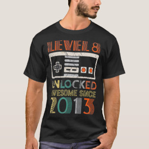 Level 8 Unlocked Birthday 8 Years Old Awesome Sinc T-Shirt