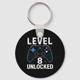 Level 8 Unlocked Birthday 8th Birthday Kids Boys V Key Ring