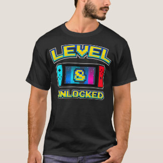 Level 8 Unlocked Birthday Boy 8 Years Old Video Ga T-Shirt