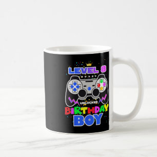 Level 8 Unlocked Birthday Boy Video Game 8th Birth Coffee Mug