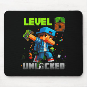 Level 8 Unlocked Funy Birthday Boy Pixel Gamer 8th Mouse Pad