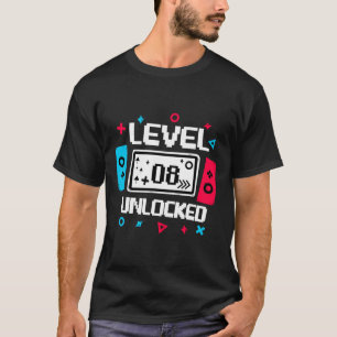 Level 8 Unlocked Gamer - 8th Birthday Gift Video G T-Shirt