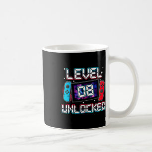 Level 8 Unlocked Gamer 8th Birthday Gift Video Gam Coffee Mug