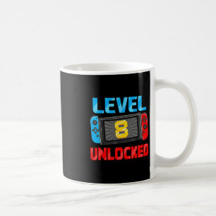Level 8 Unlocked Gamer 8th Birthday Gift Video Gam Coffee Mug