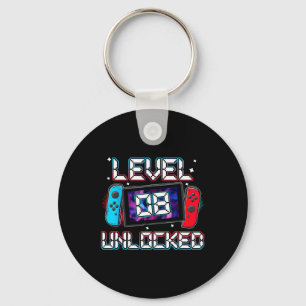 Level 8 Unlocked Gamer 8th Birthday Gift Video Gam Key Ring