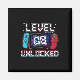 Level 8 Unlocked Gamer 8th Birthday Gift Video Gam Magnet