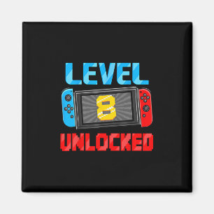 Level 8 Unlocked Gamer 8th Birthday Gift Video Gam Magnet