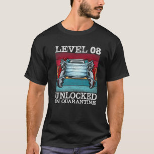 Level 8 Unlocked In Quarantine Video Gamers 8Th Bi T-Shirt