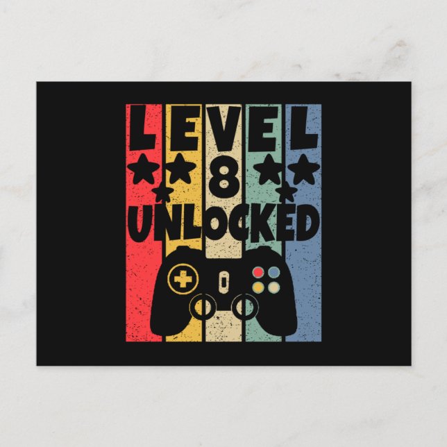 Level 8 Unlocked Postcard (Front)