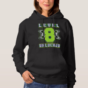 Level 8 Unlocked Video Game 8th Birthday Gamer Bo Hoodie