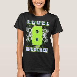 Level 8 Unlocked Video Game 8th Birthday Gamer Bo T-Shirt