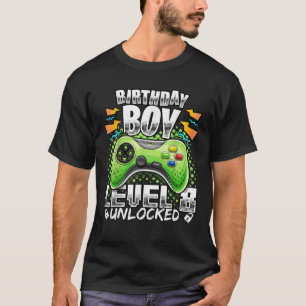 Level 8 Unlocked Video Game 8th Birthday Gamer Gif T-Shirt