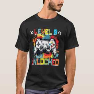 Level 8 Unlocked Video Game 8th Birthday Gifts Boy T-Shirt