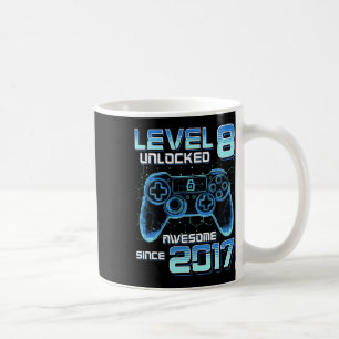 Level 8 Unlocked Video Game Party 8th Birthday Gam Coffee Mug