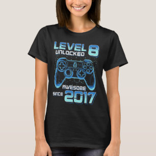 Level 8 Unlocked Video Game Party 8th Birthday Gam T-Shirt