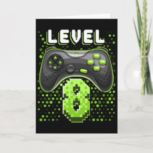 Level 8 Video Game Controller 8th Birthday Gamer G Card