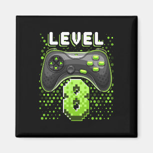 Level 8 Video Game Controller 8th Birthday Gamer G Magnet