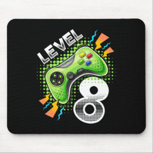 Level 8 Video Game Controller 8th Birthday Gamer G Mouse Pad