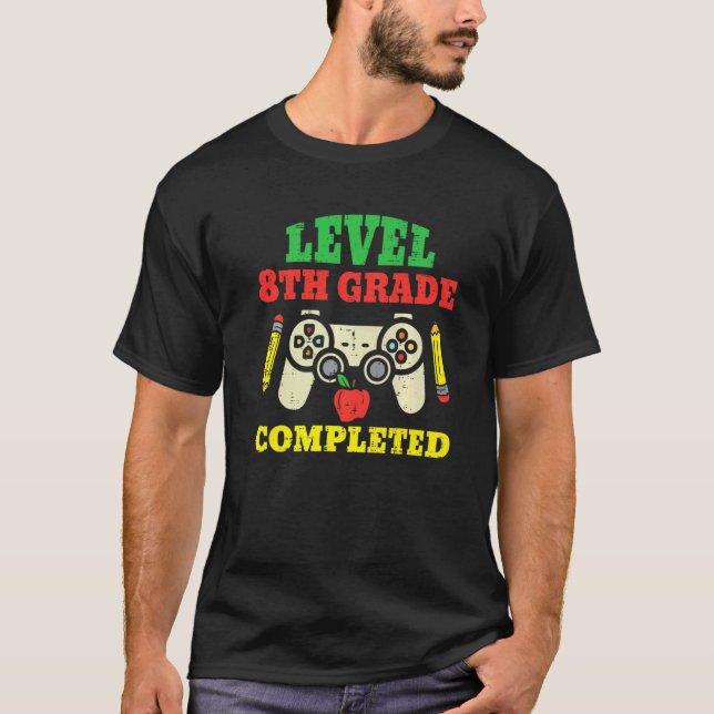 Level 8th Grade Complete Game Controller Gamer Cla T-Shirt (Front)