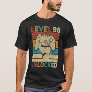 Level 98 Unlocked 98th Birthday 98 Years Old Gamer T-Shirt