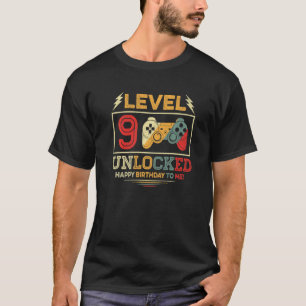 Level 9 Birthday Boy 9 Year Old Video Gamer Gaming T-Shirt